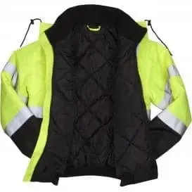 PYRAMEX - Hi-Vis Black Bottom Class 3 Bomber Jacket - Green
