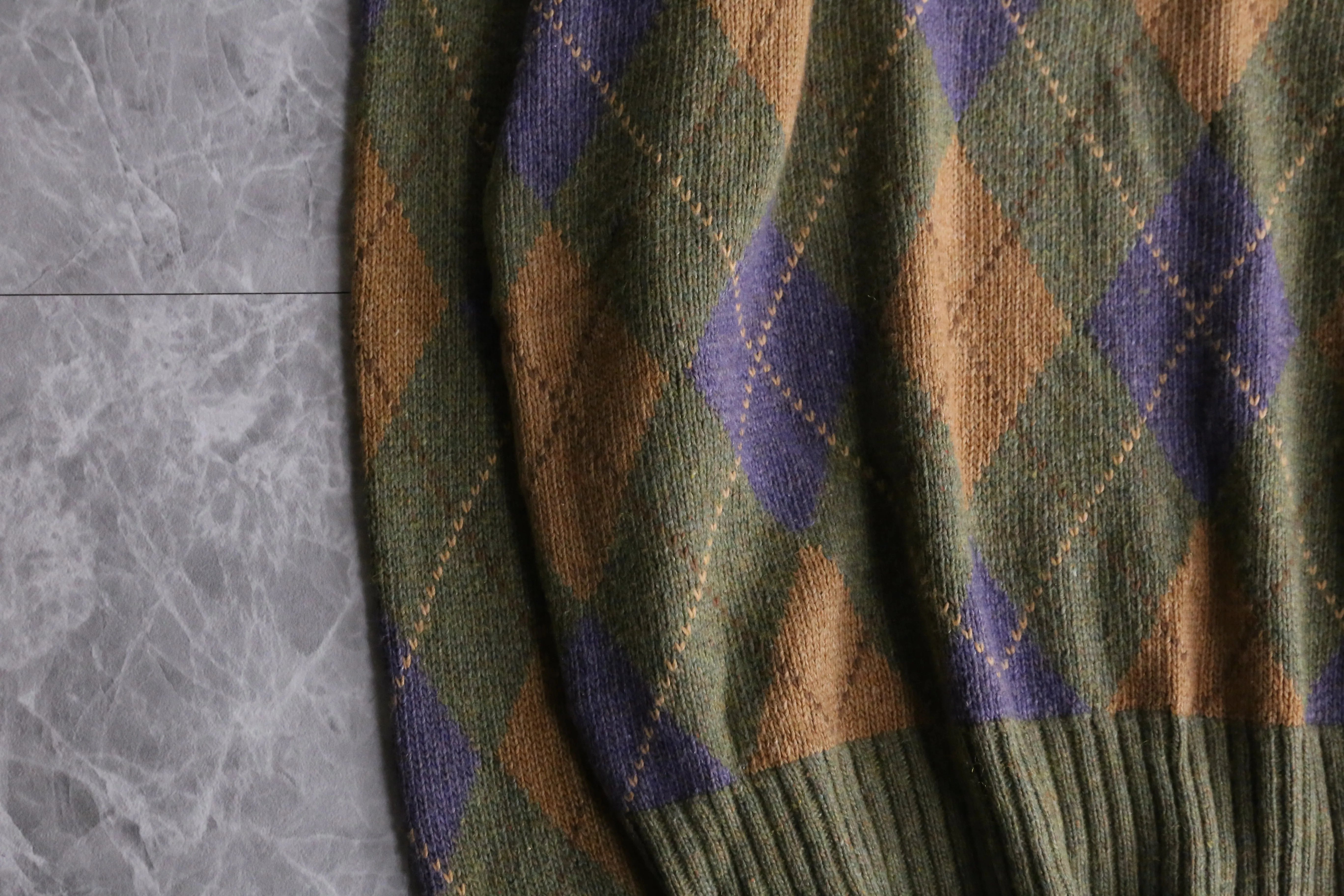 "Polo by RL" cotton & cgshmere argyle pattern sweater