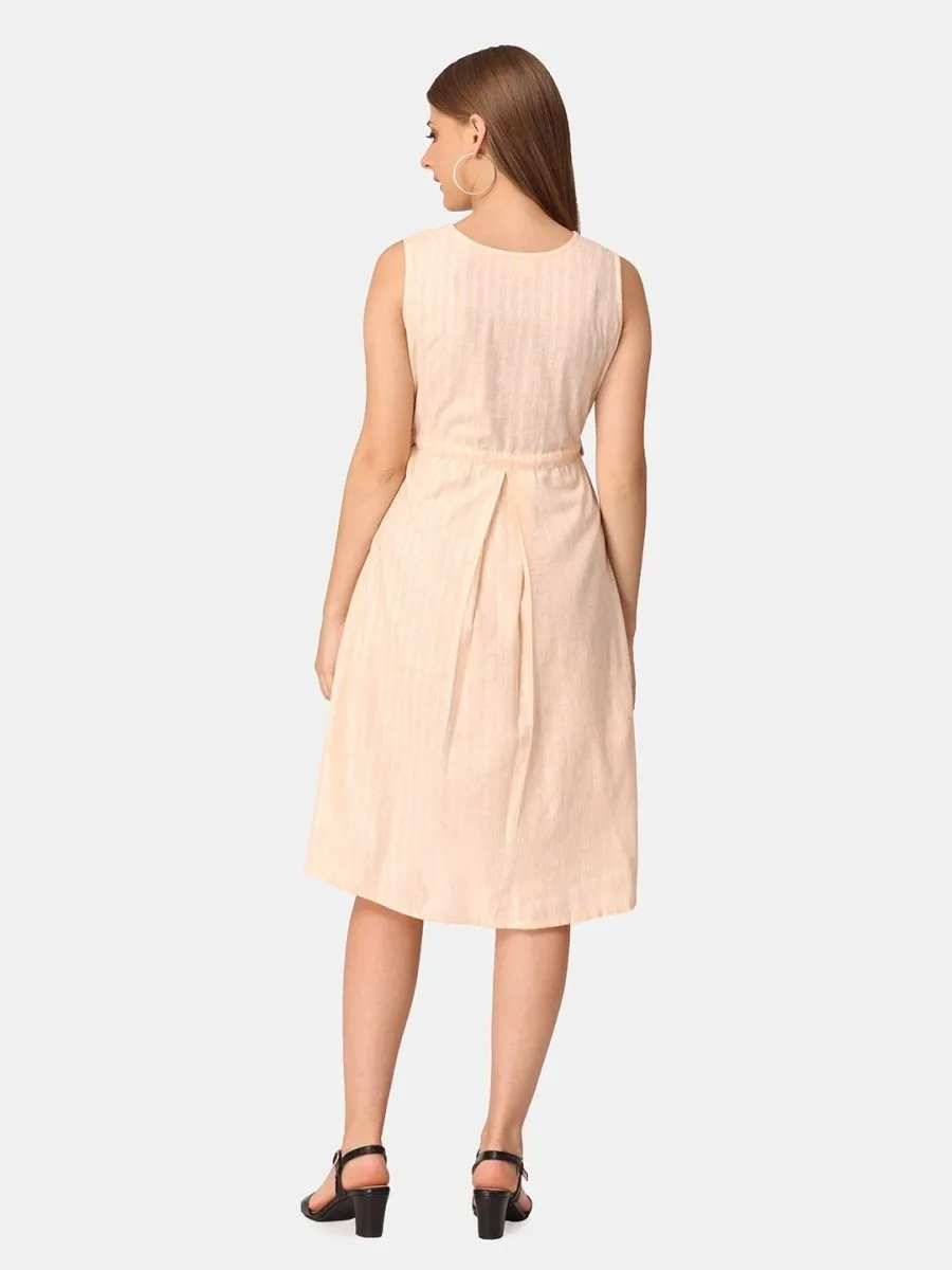Sandal Shimmer Yarn Dyed Stripe Maternity and Nursing Dress
