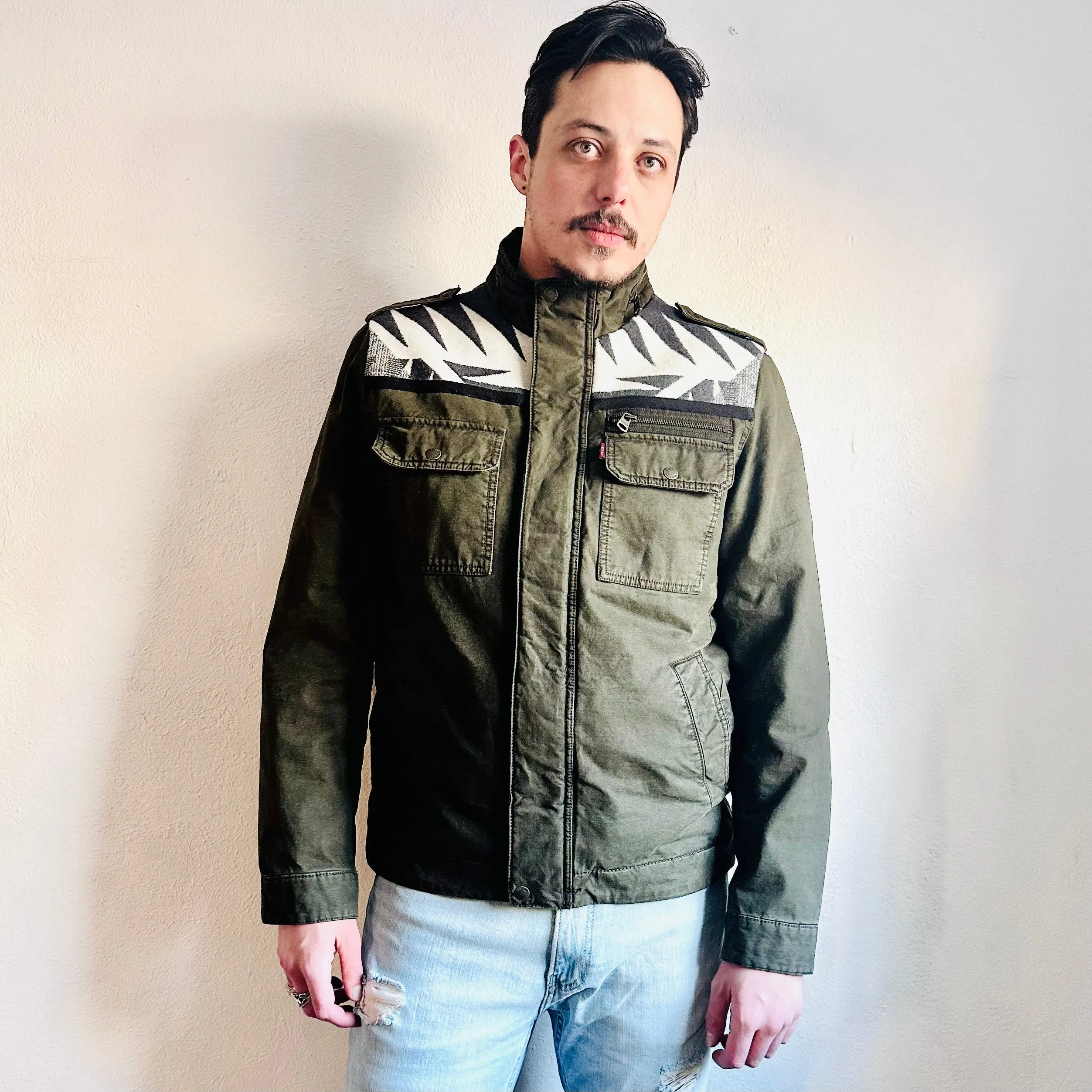 SDCV ORIGINAL PENDLETON WOOL PATCH JACKET // SIZE MEDIUM/LARGE