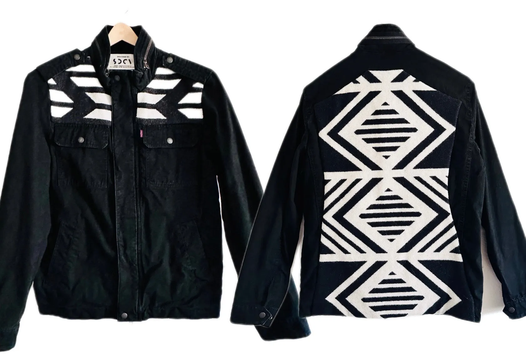 SDCV ORIGINAL PENDLETON WOOL PATCH MENS JACKET // SIZE SMALL