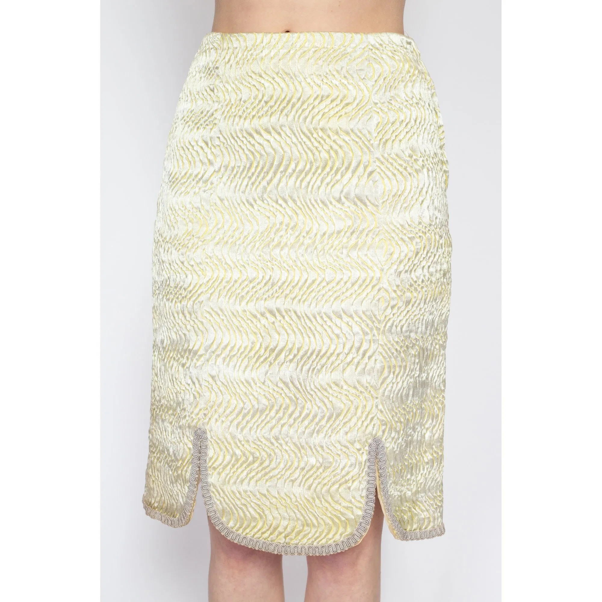 Small 60s Quilted Plisse Blazer & Mini Skirt Set