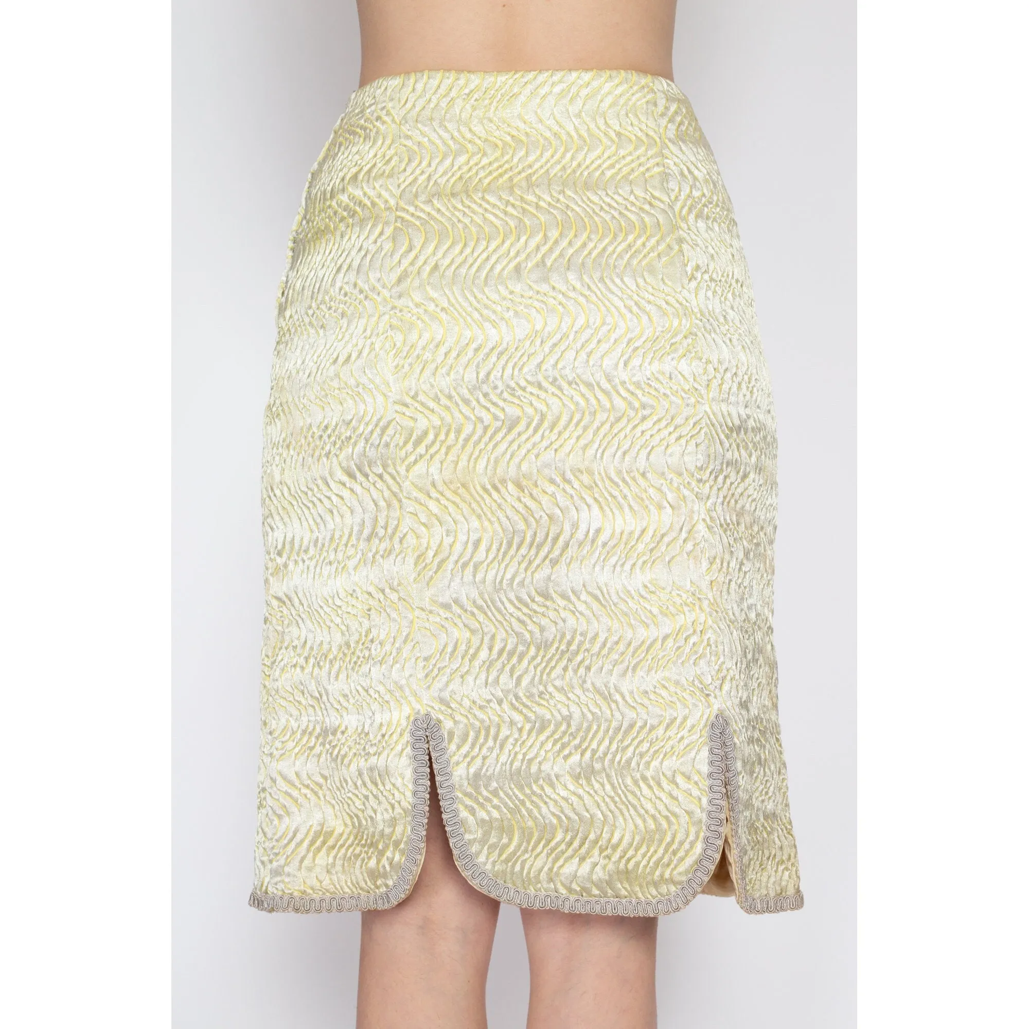 Small 60s Quilted Plisse Blazer & Mini Skirt Set