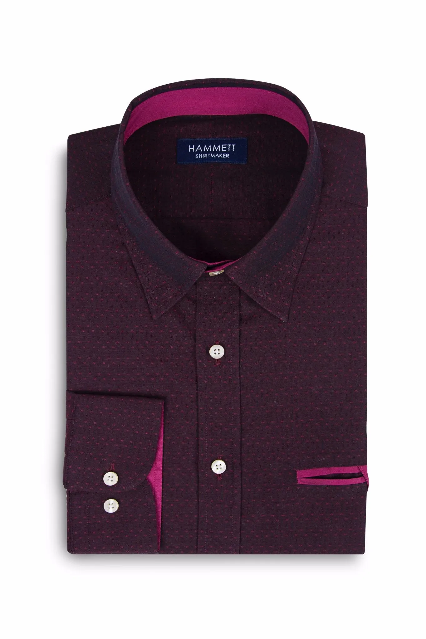 Two Tone Burgundy & Pink Dot Weave Men's Shirt