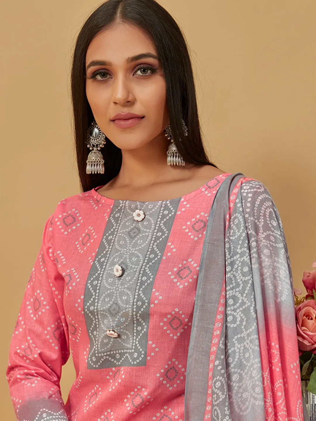Un-Stitched Cotton Printed Suit with Dupatta for Ladies