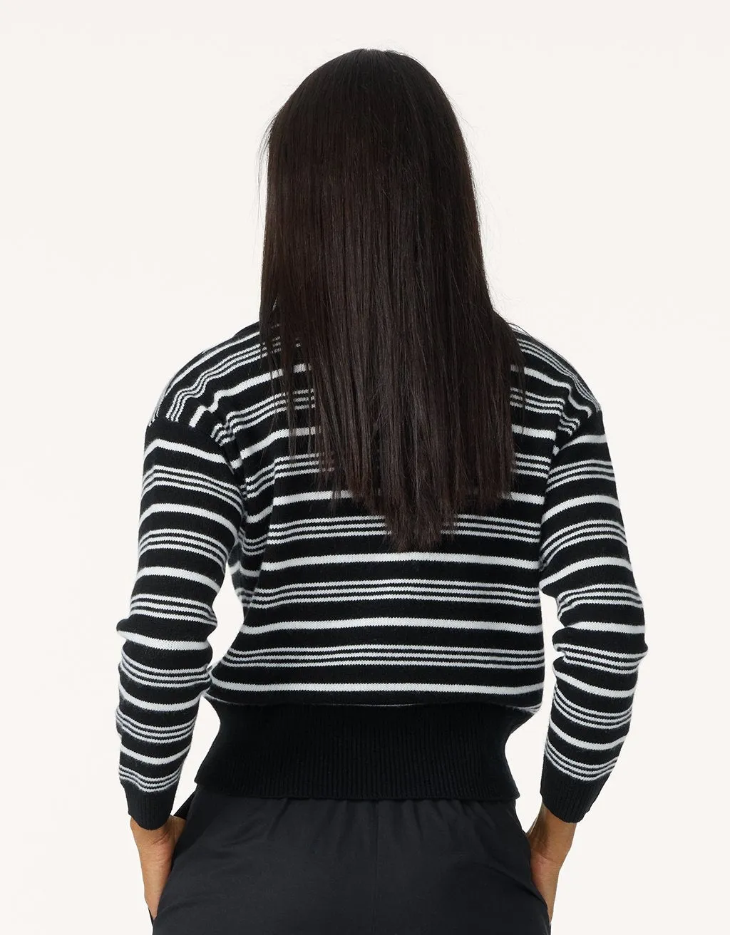 unsubscribed cashmere striped polo sweater