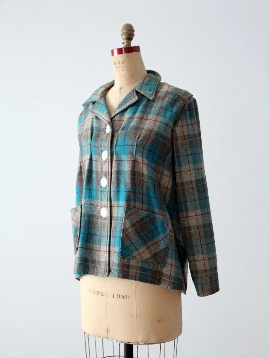 vintage 1940s plaid wool jacket