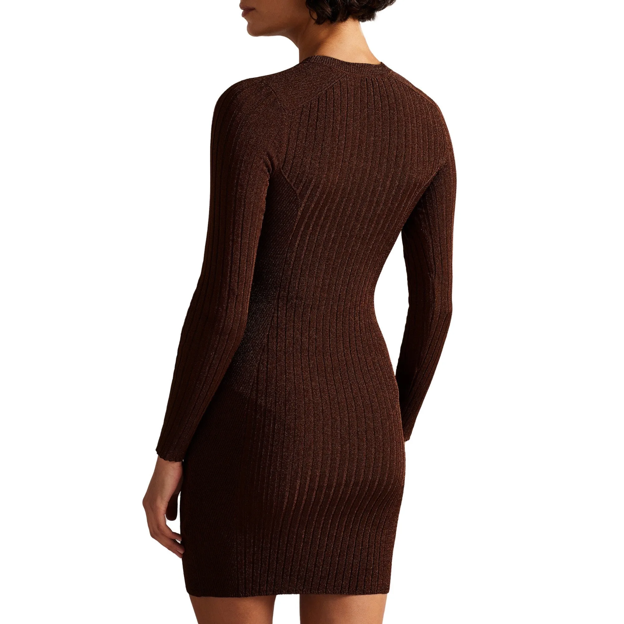 Women Wmd-Nichola-Metallic Bodycon Knit Dress - Camel