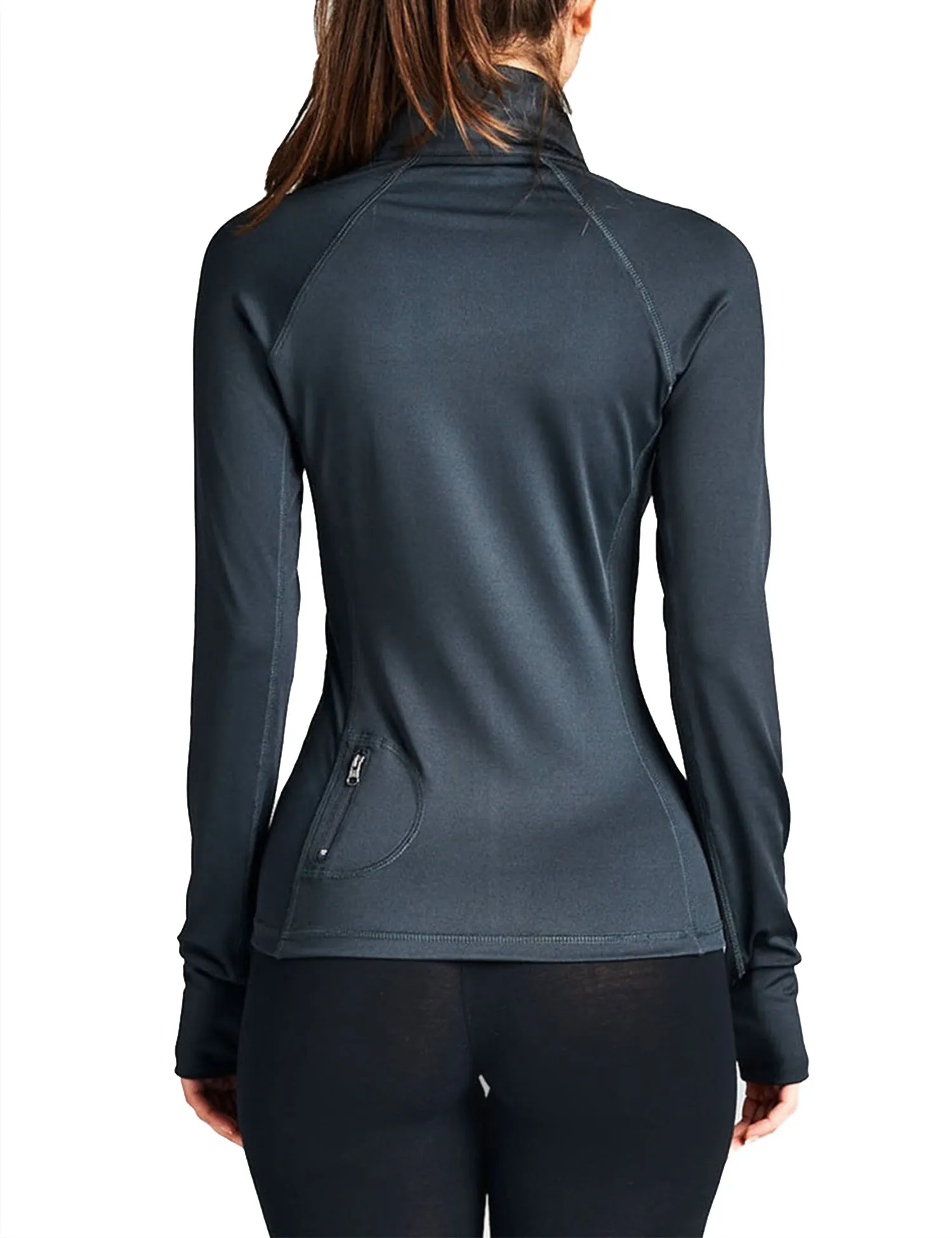 Womens Performance Zip Up Stretchy Work Out Track Jacket