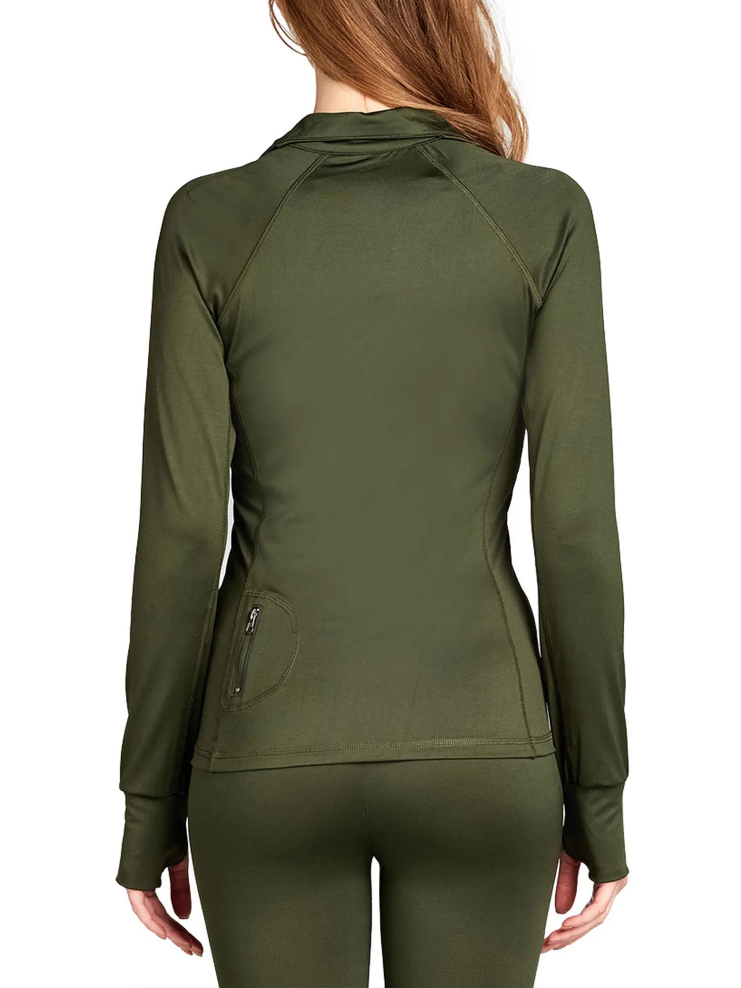 Womens Performance Zip Up Stretchy Work Out Track Jacket