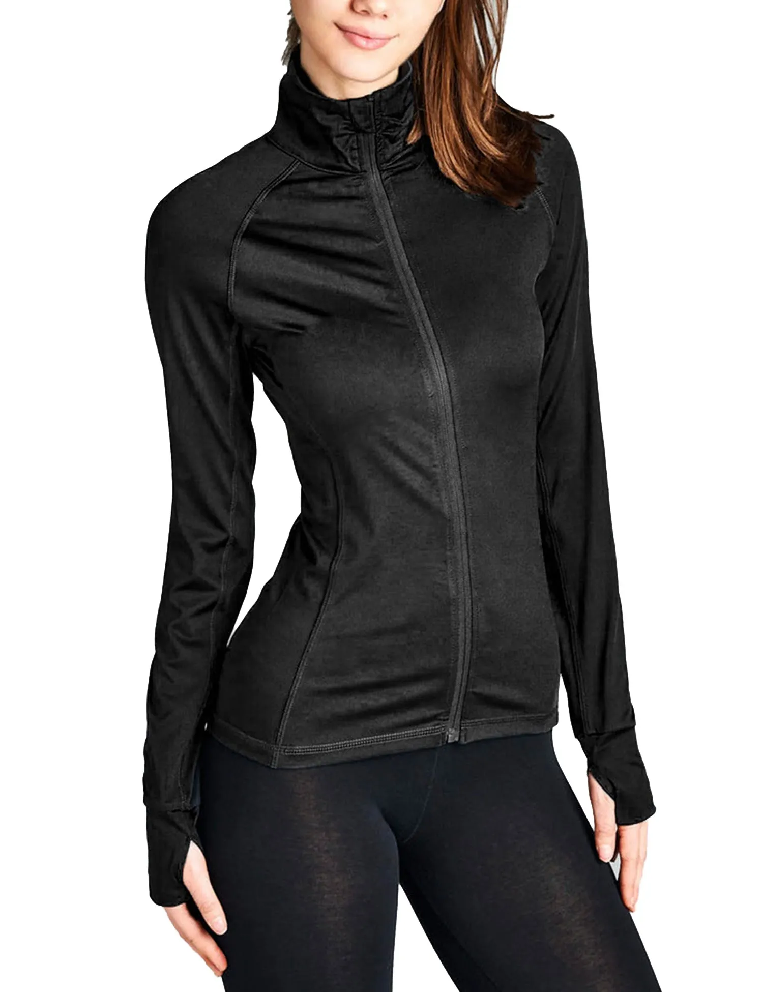Womens Performance Zip Up Stretchy Work Out Track Jacket
