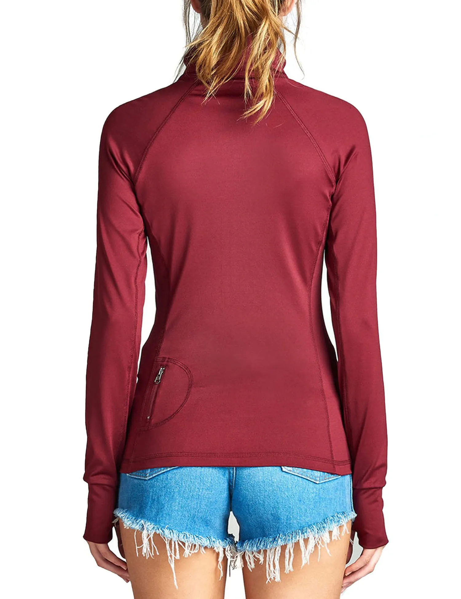 Womens Performance Zip Up Stretchy Work Out Track Jacket