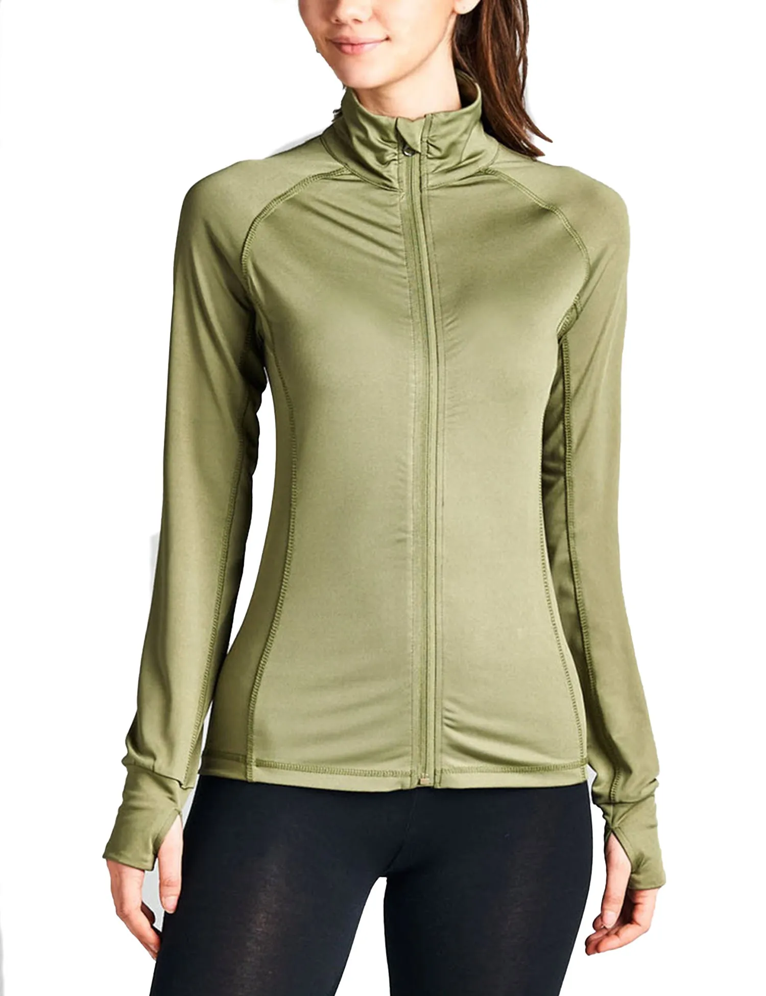 Womens Performance Zip Up Stretchy Work Out Track Jacket