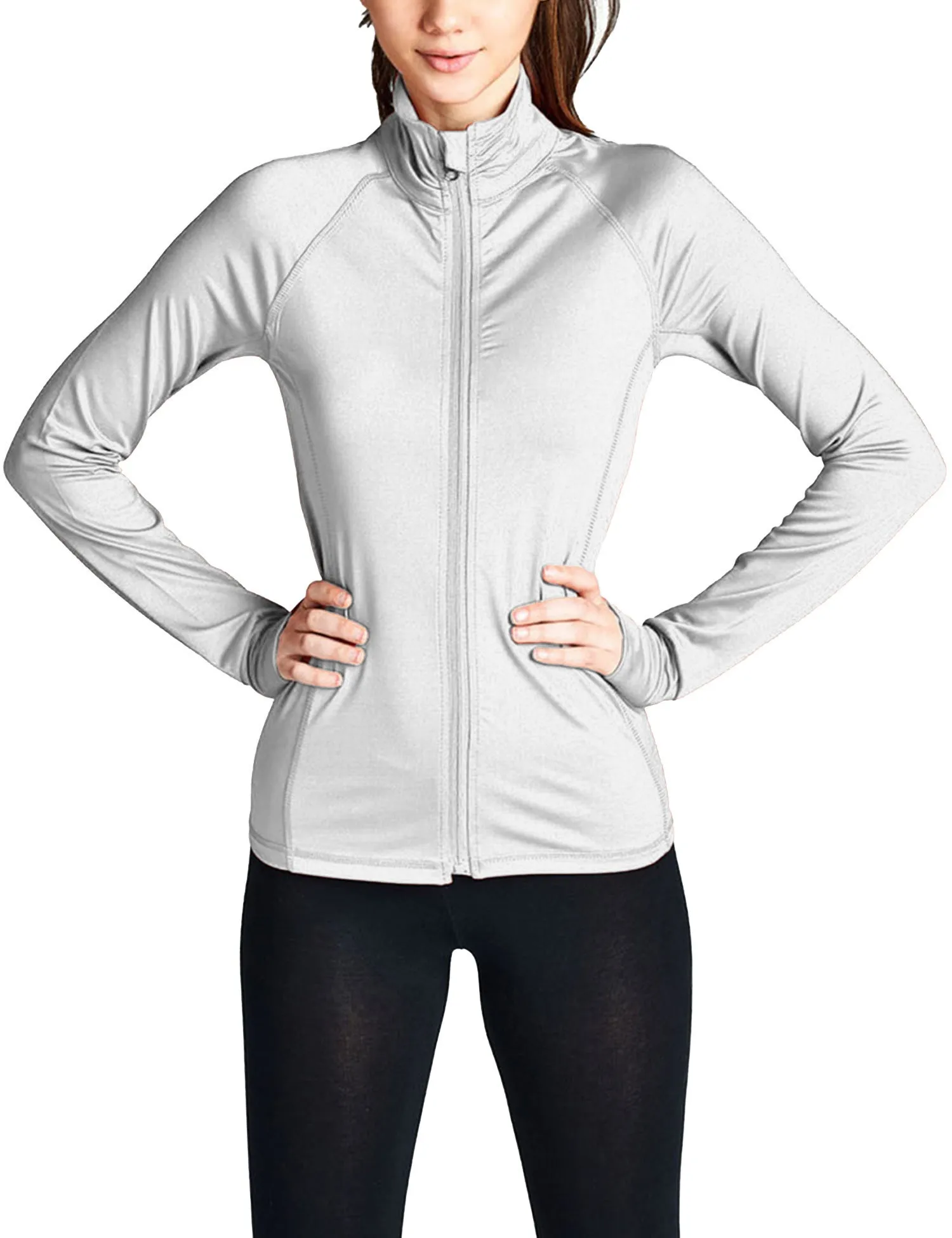 Womens Performance Zip Up Stretchy Work Out Track Jacket