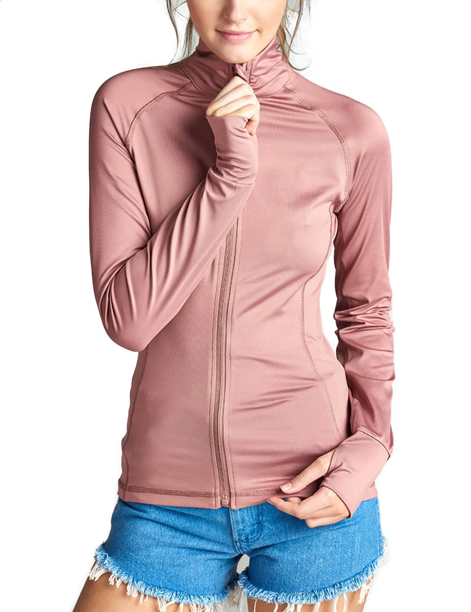 Womens Performance Zip Up Stretchy Work Out Track Jacket