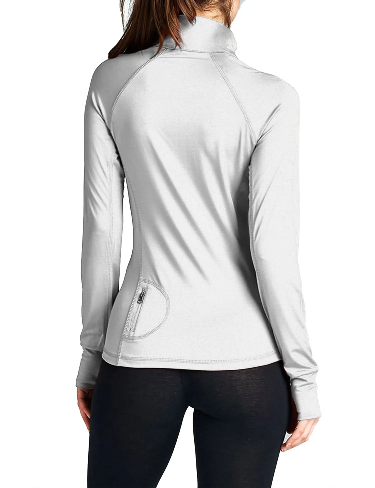 Womens Performance Zip Up Stretchy Work Out Track Jacket