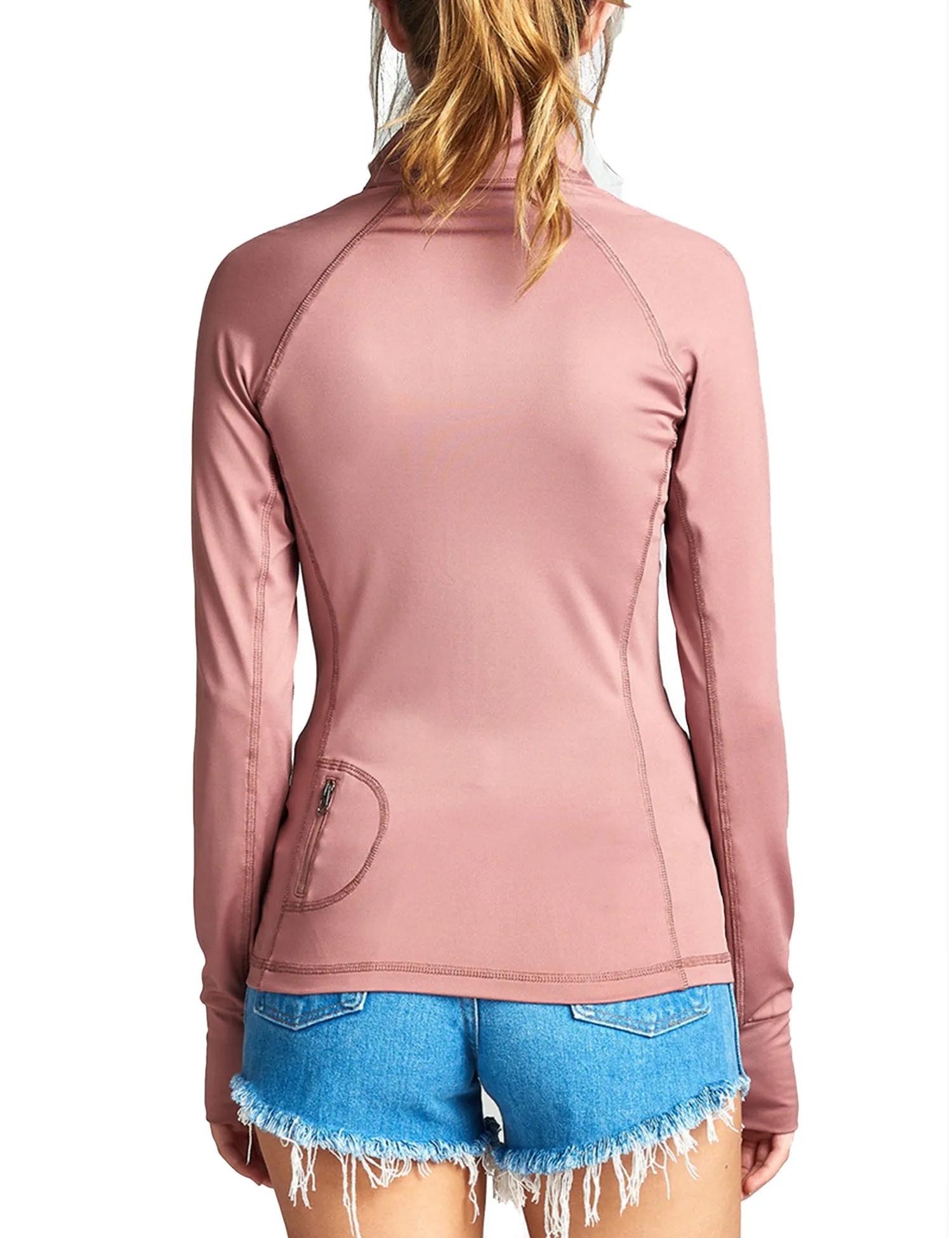 Womens Performance Zip Up Stretchy Work Out Track Jacket